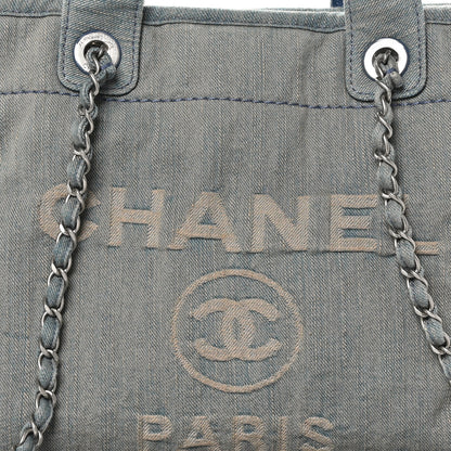 Chanel Denim Small Deauville Tote Light Blue 9 of 11