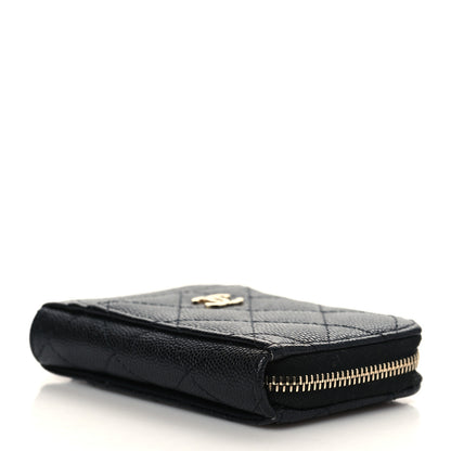Chanel Caviar Quilted Zip Card Holder Black 4 of 8
