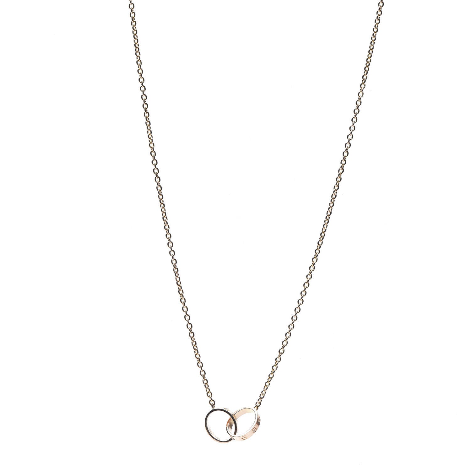 Cartier 18K Pink Gold Interlocking LOVE Necklace 1 of 10