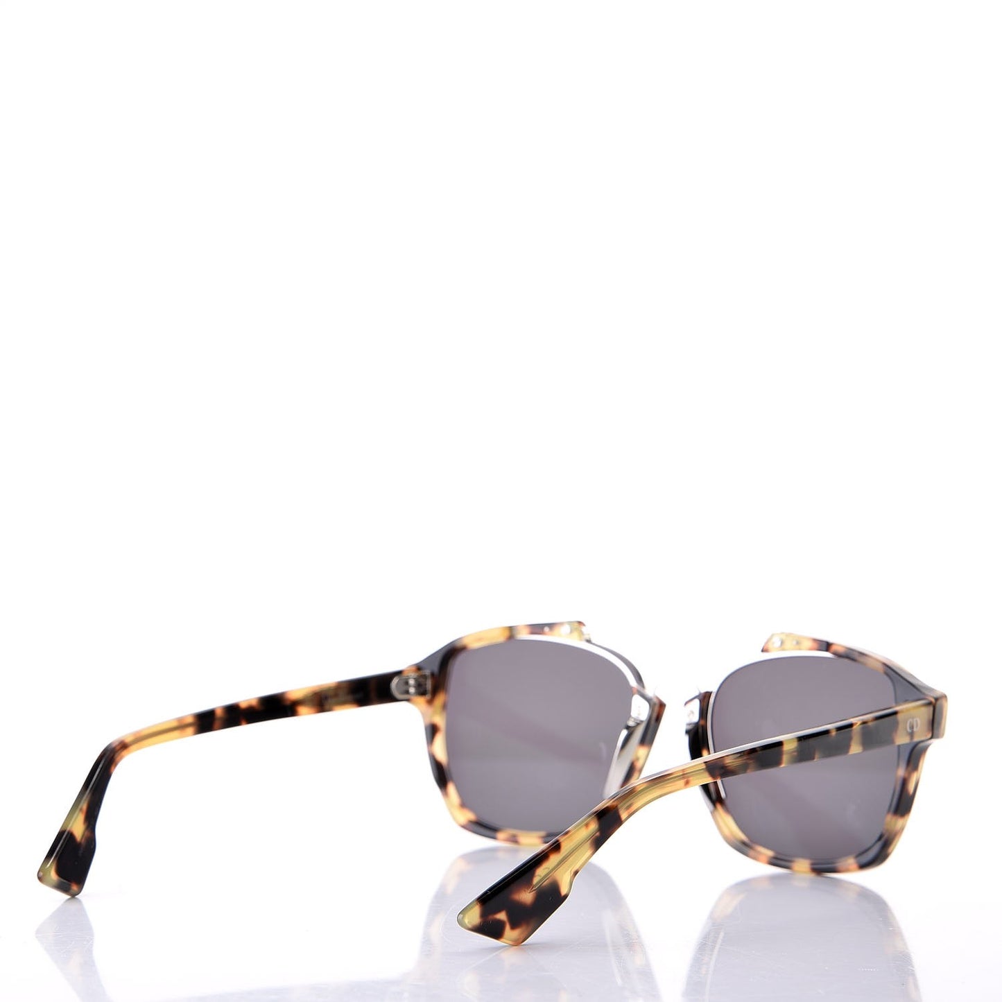 Abstract Square Mirrored Sunglasses Spotted Havana Green