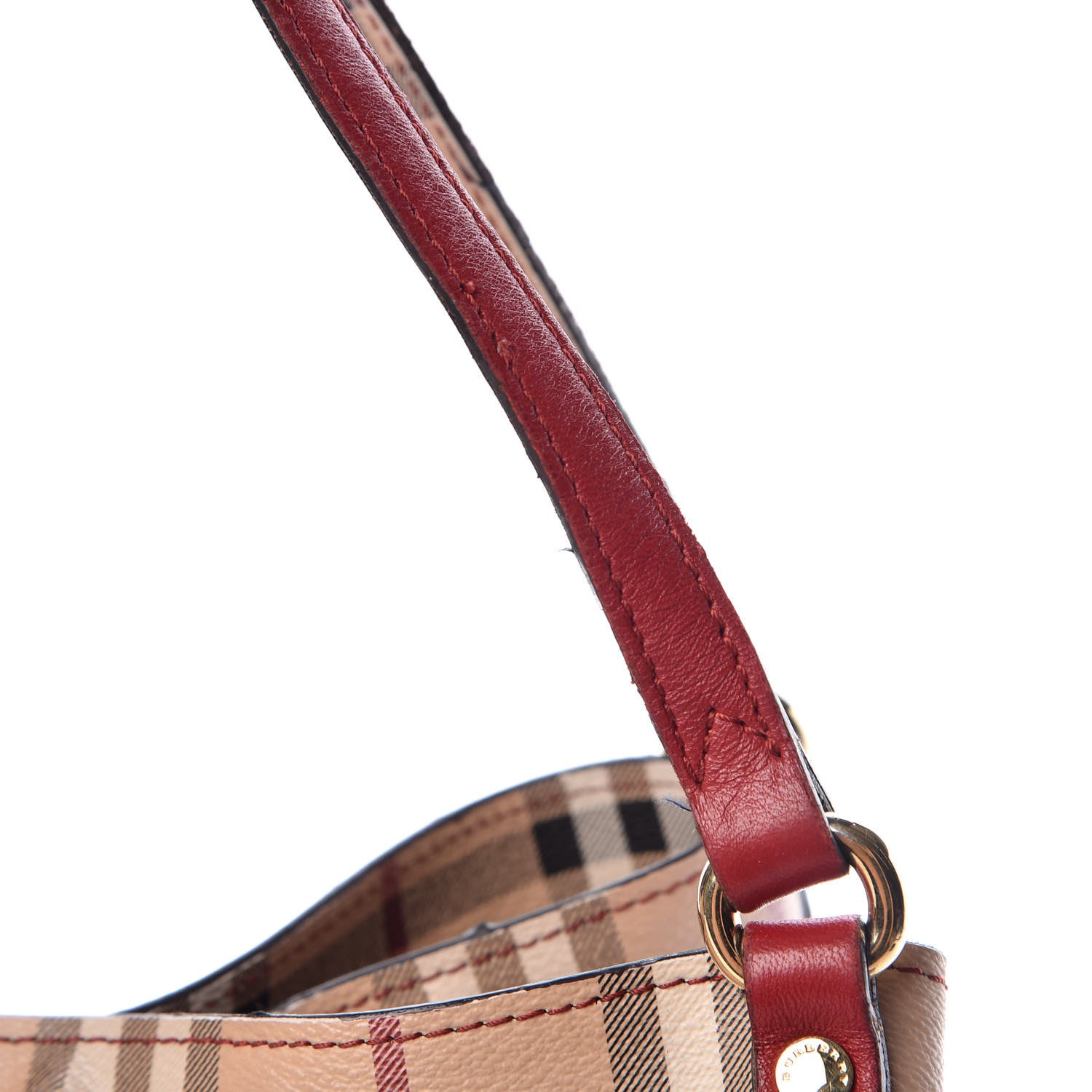 Burberry Haymarket Check Small Canterbury Tote Military Red 16 of 23