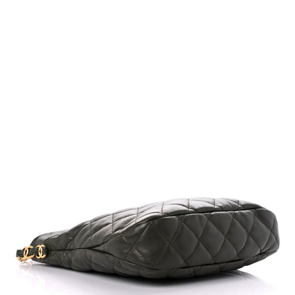 Chanel Lambskin Quilted Large Hobo Green 3 of 9