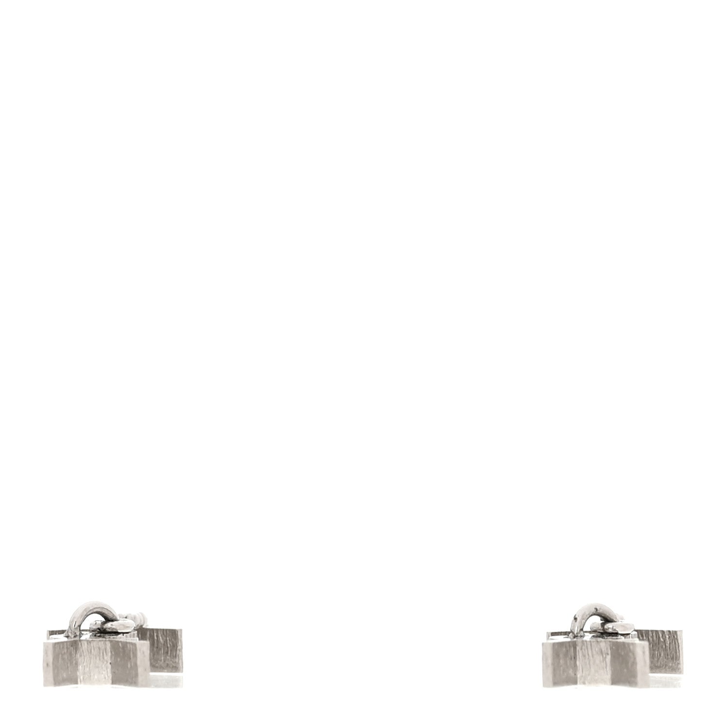 Saint Laurent Metal Monogram Pendant Threader Earrings Silver 3 of 4