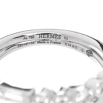 Hermes 18K White Gold Diamond Chaine D'Ancre Fancy Chaos Ring 52 6 4 of 5