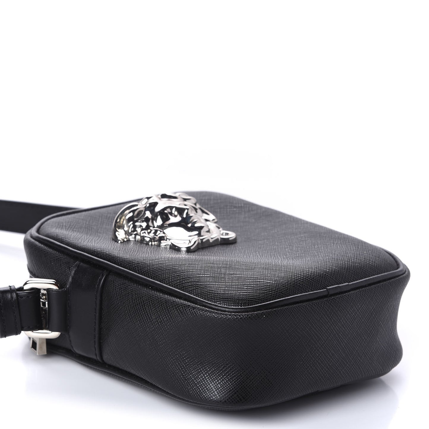 Saffiano Small Medusa Messenger Bag Black
