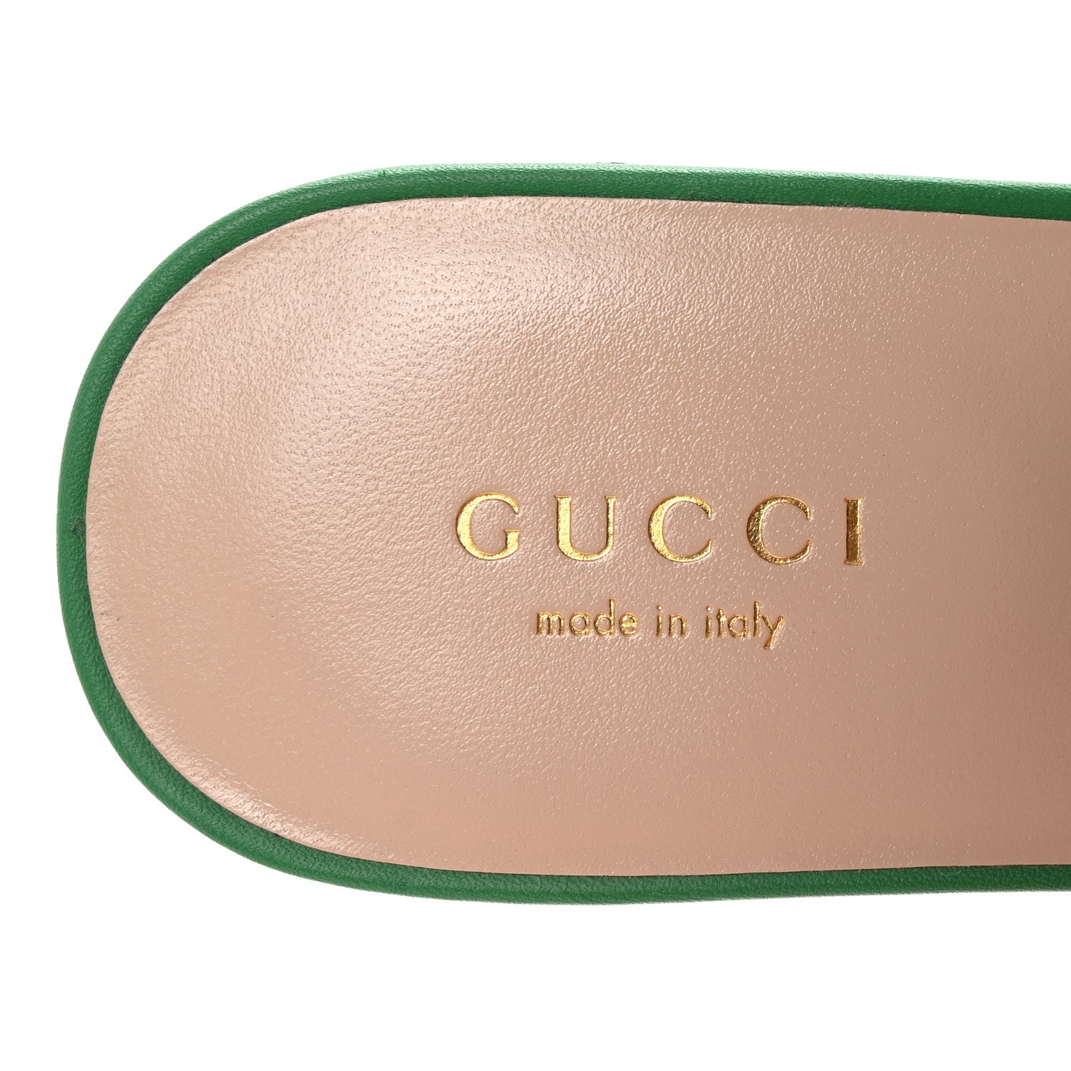 Gucci Cosmos Softy Calfskin Interlocking G Cut Out Slide Sandals 35 New Shamarock 8 of 9