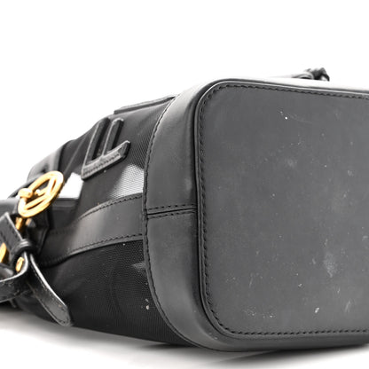 Fendi Mesh Vitello King F is Fendi Logo Embroidered Mini Mon Tresor Bucket Bag Black 8 of 13