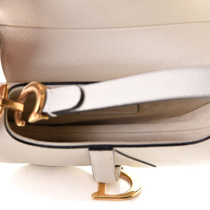 Christian Dior Grained Calfskin Mini Saddle Bag White 5 of 5