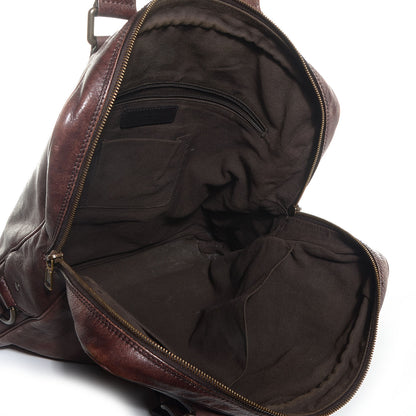Saint Laurent Tumbled Leather Square Muse Zip Around Tote Brown 5 of 8