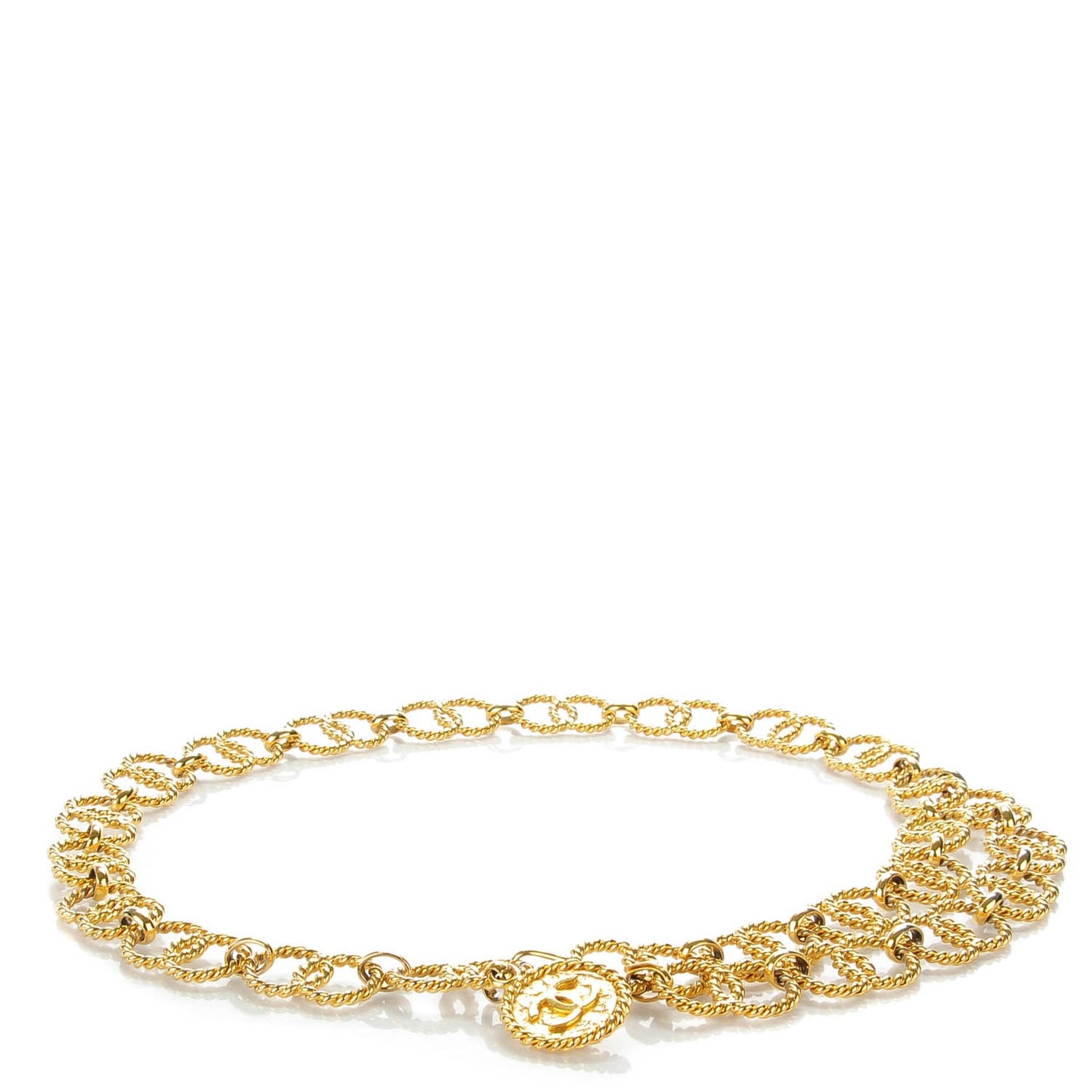 Chain CC Medallion Belt Gold