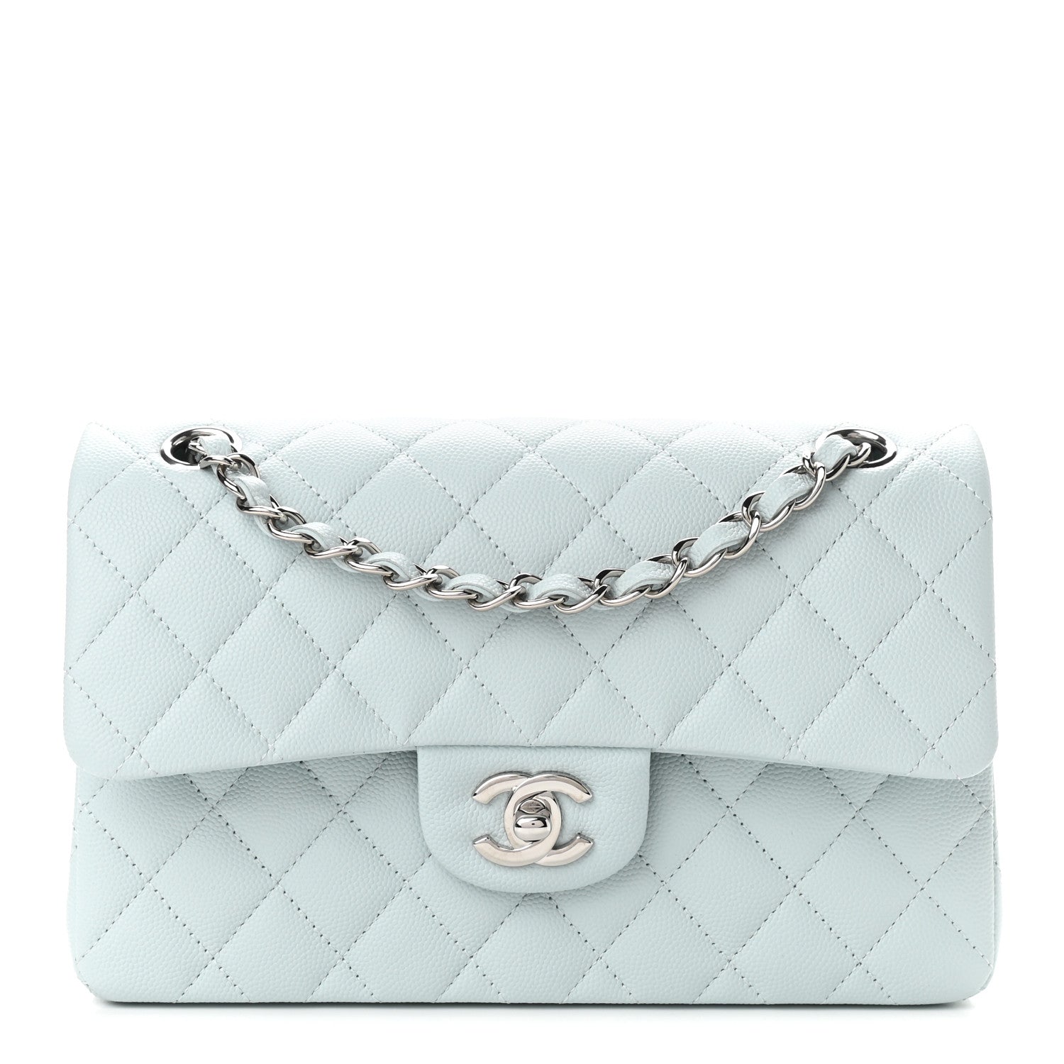 Chanel Caviar Quilted Small Double Flap Light Blue 1 of 11