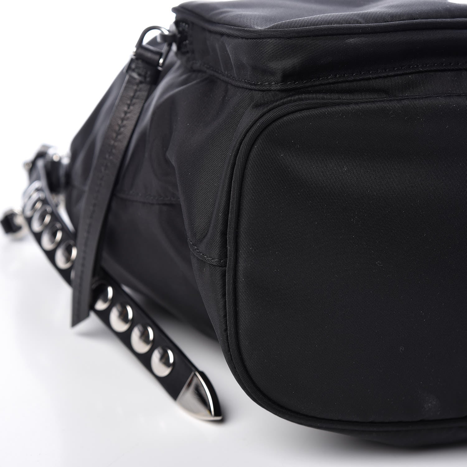 Prada Tessuto Nylon Studded New Vela Mini Bucket Crossbody Bag Black 8 of 9