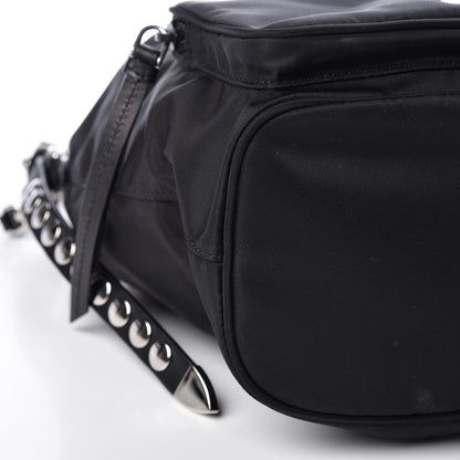 Prada Tessuto Nylon Studded New Vela Mini Bucket Crossbody Bag Black 8 of 9