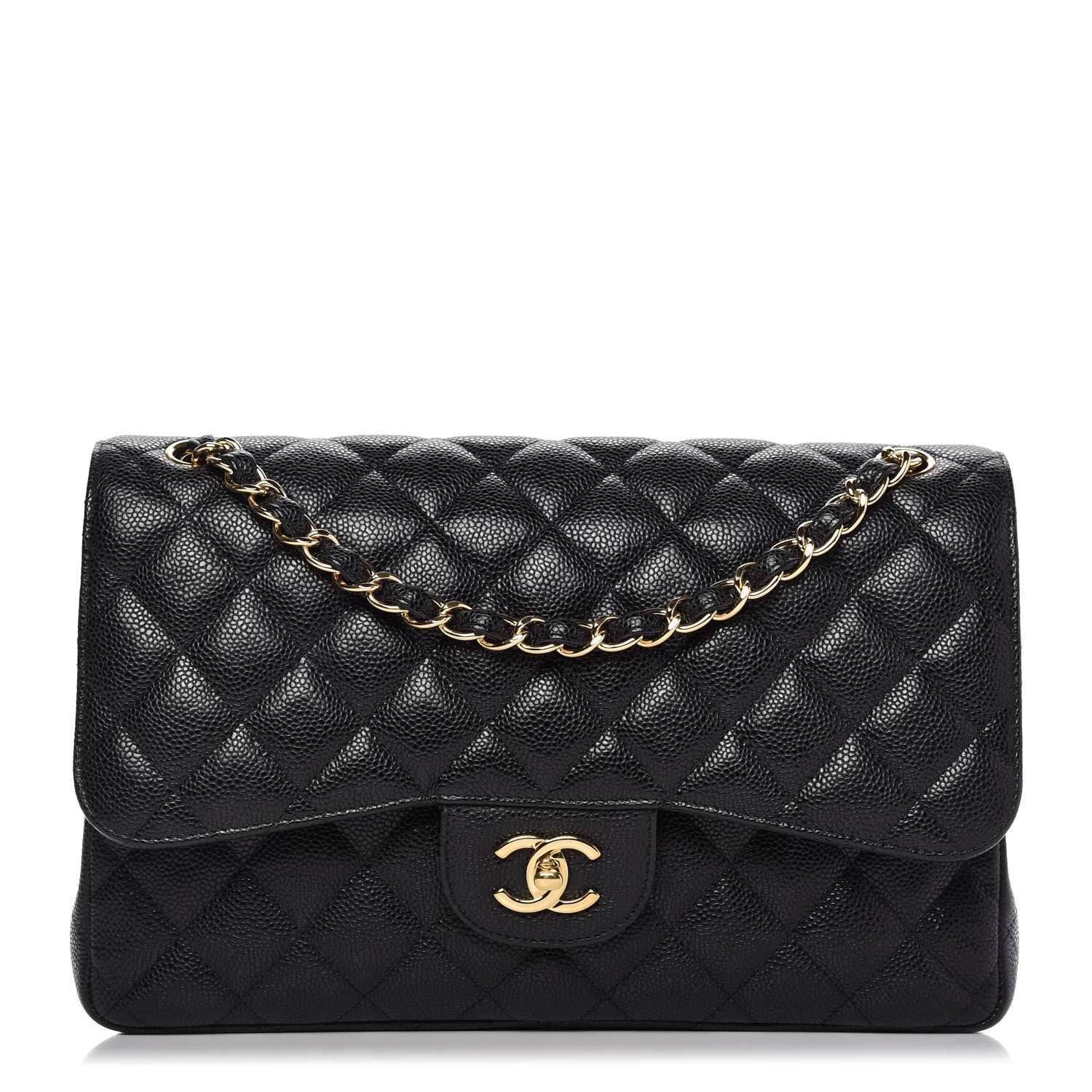 Chanel Caviar Quilted Jumbo Double Flap Black 1 of 10
