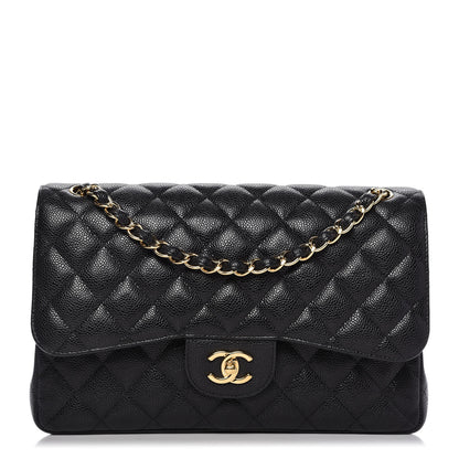 Chanel Caviar Quilted Jumbo Double Flap Black 1 of 10