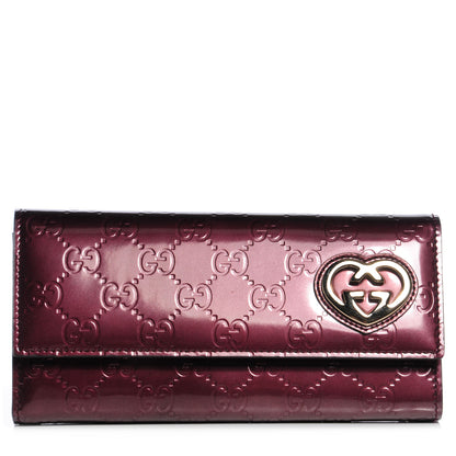 Gucci Shine Guccissima Lovely Heart Continental Wallet Scarlatto 1 of 6