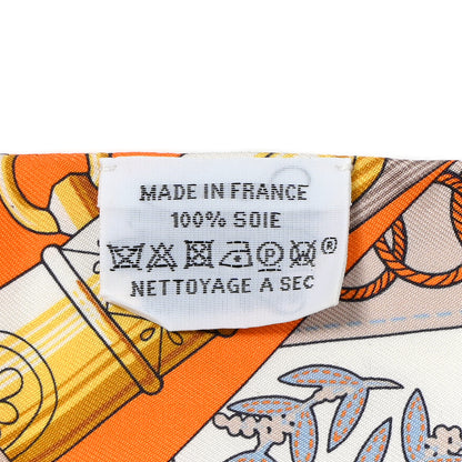 Hermes Silk Cliquetis Twilly Orange White Gold 3 of 5