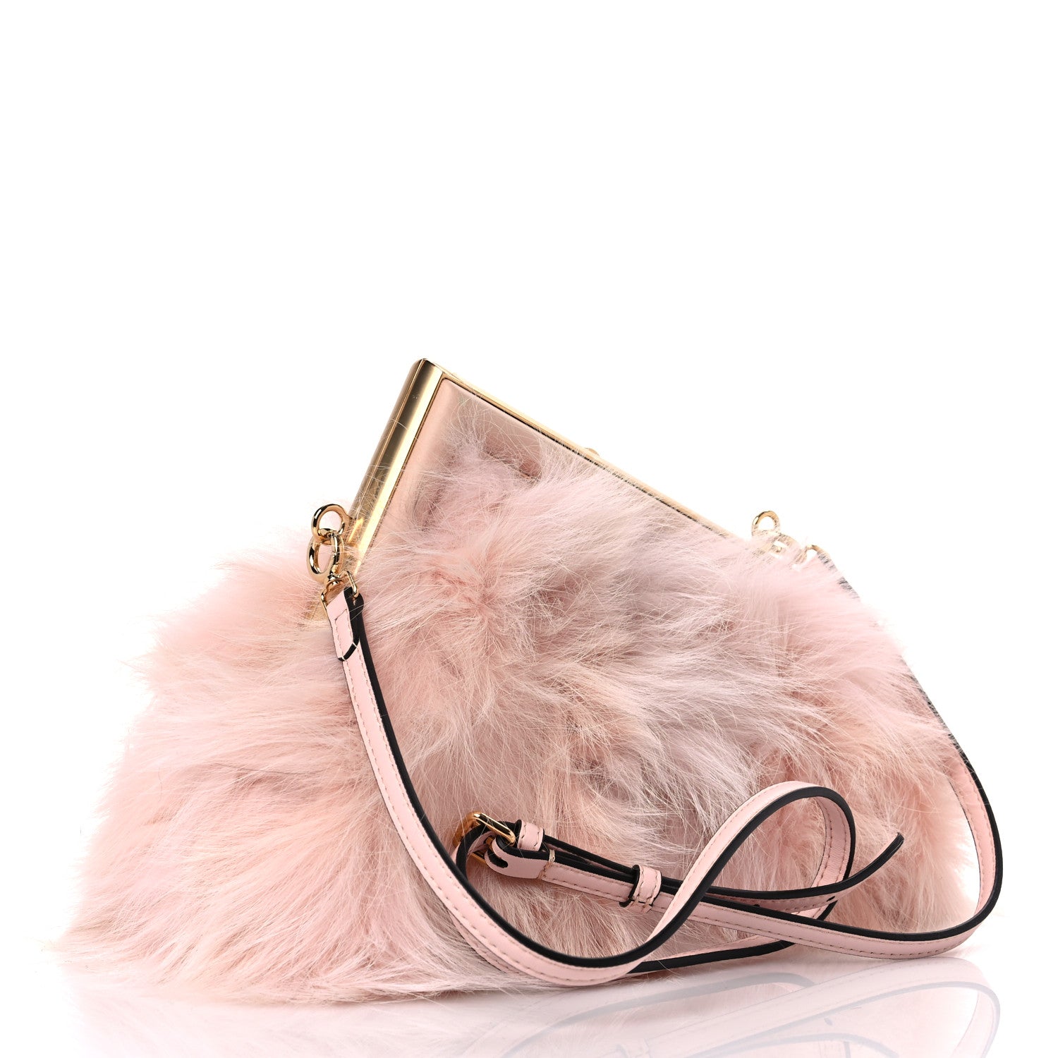 Fendi Fox Fur Shiny Nappa Small Fendi First Dizzie Light Rose 3 of 9