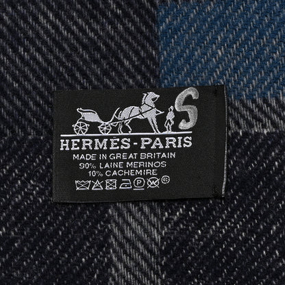 Hermes Wool Cashmere Patchwork Saddle Blanket Indigo 3 of 3