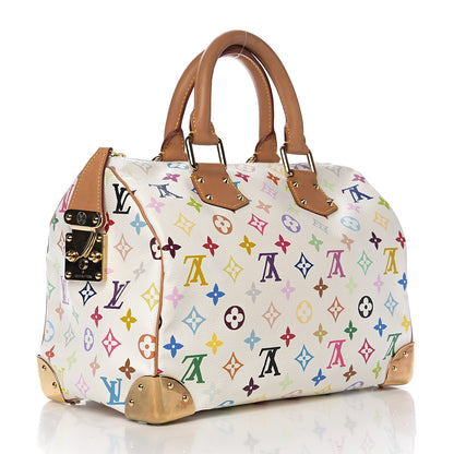 Louis Vuitton Monogram Multicolor Speedy 30 White 2 of 9