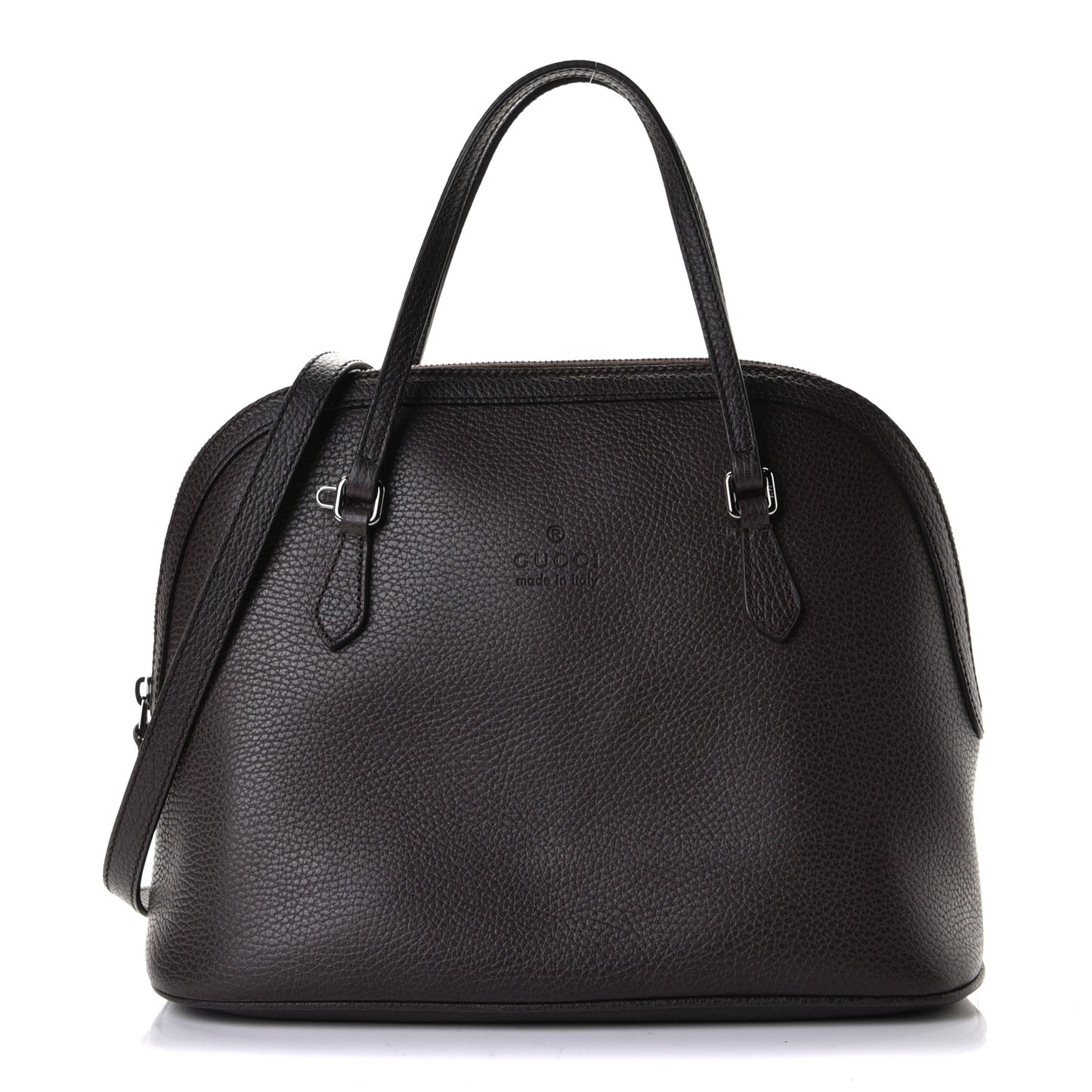 Calfskin Medium Dome Bag Dark Brown