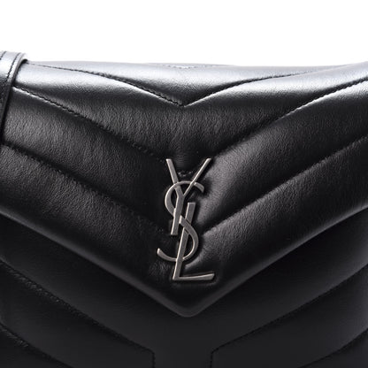 Saint Laurent Calfskin Y Quilted Monogram Toy Loulou Crossbody Bag Black 10 of 11