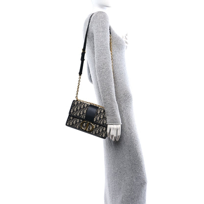 Christian Dior Oblique 30 Montaigne Chain Flap Bag Blue 2 of 9