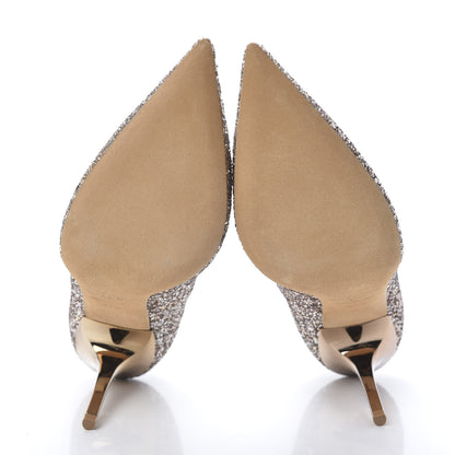 Jimmy Choo Coarse Glitter Abel 100 Pumps 37.5 Nude 5 of 8