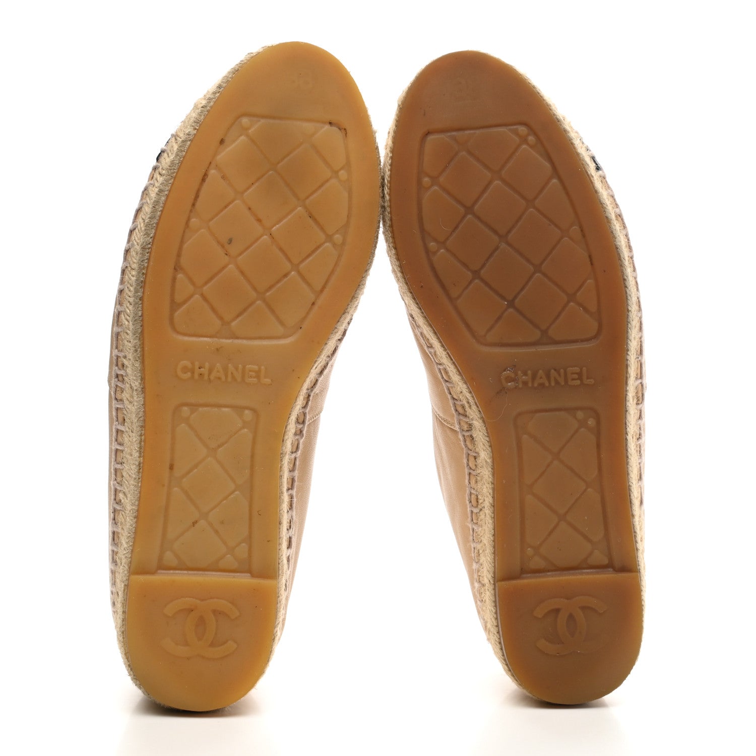 Chanel Lambskin CC Espadrilles 38 Beige Black 5 of 16