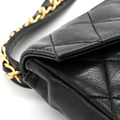 Chanel Lambskin Quilted Flap Waist Belt Bag 75 30 Black 14 of 19