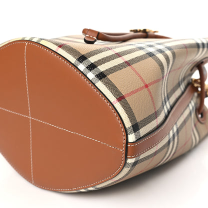 Burberry E-Canvas Vintage Check Small Drawstring Bucket Bag Briar Brown 9 of 9