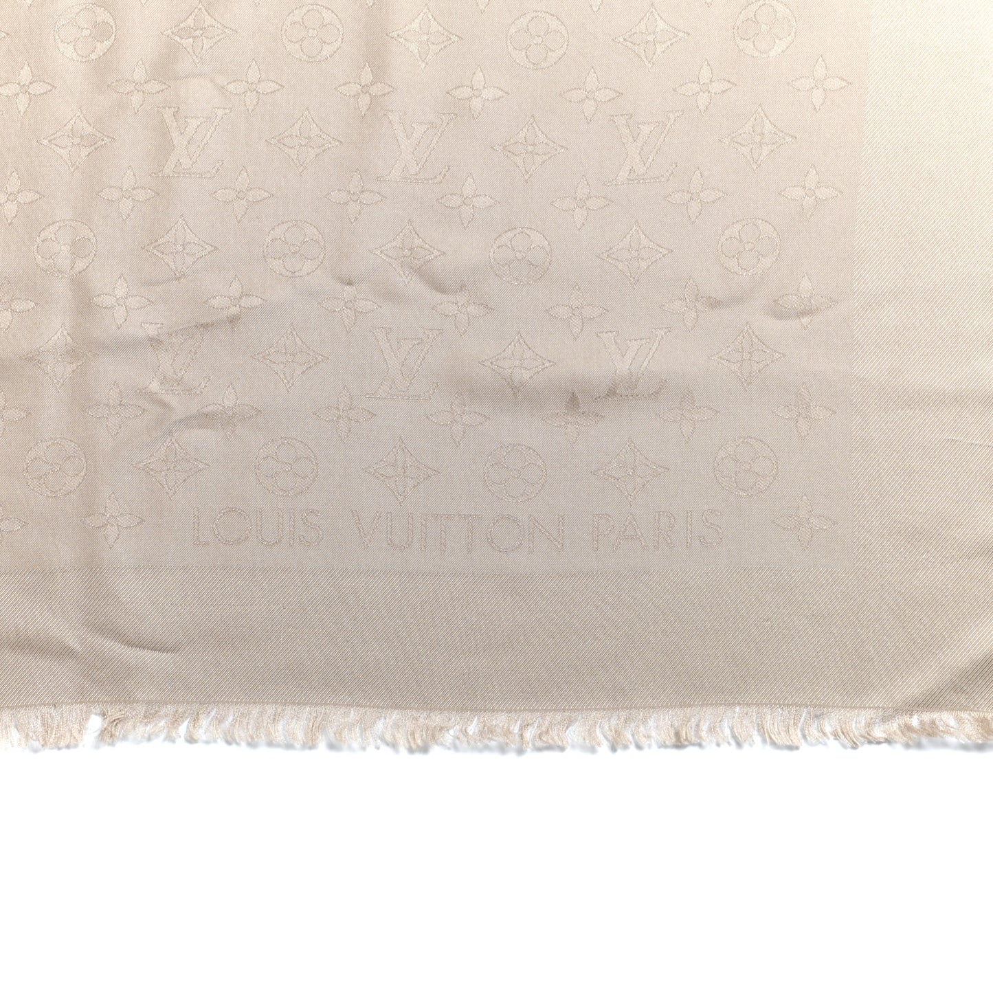 Silk Monogram Shawl Greige