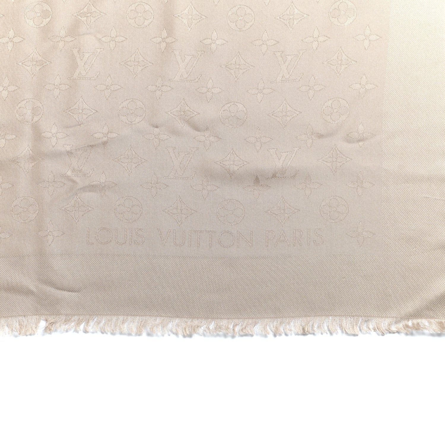 Louis Vuitton Silk Monogram Shawl Greige 2 of 3
