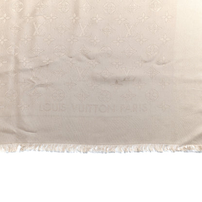 Louis Vuitton Silk Monogram Shawl Greige 2 of 3