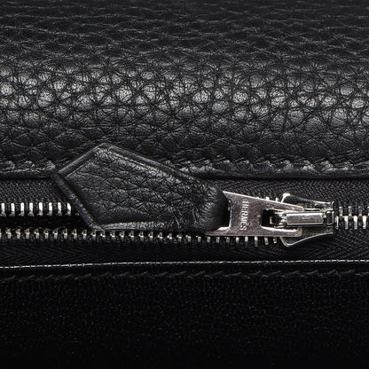 Hermes Taurillon Clemence Shoulder Kelly 40 Black 23 of 29