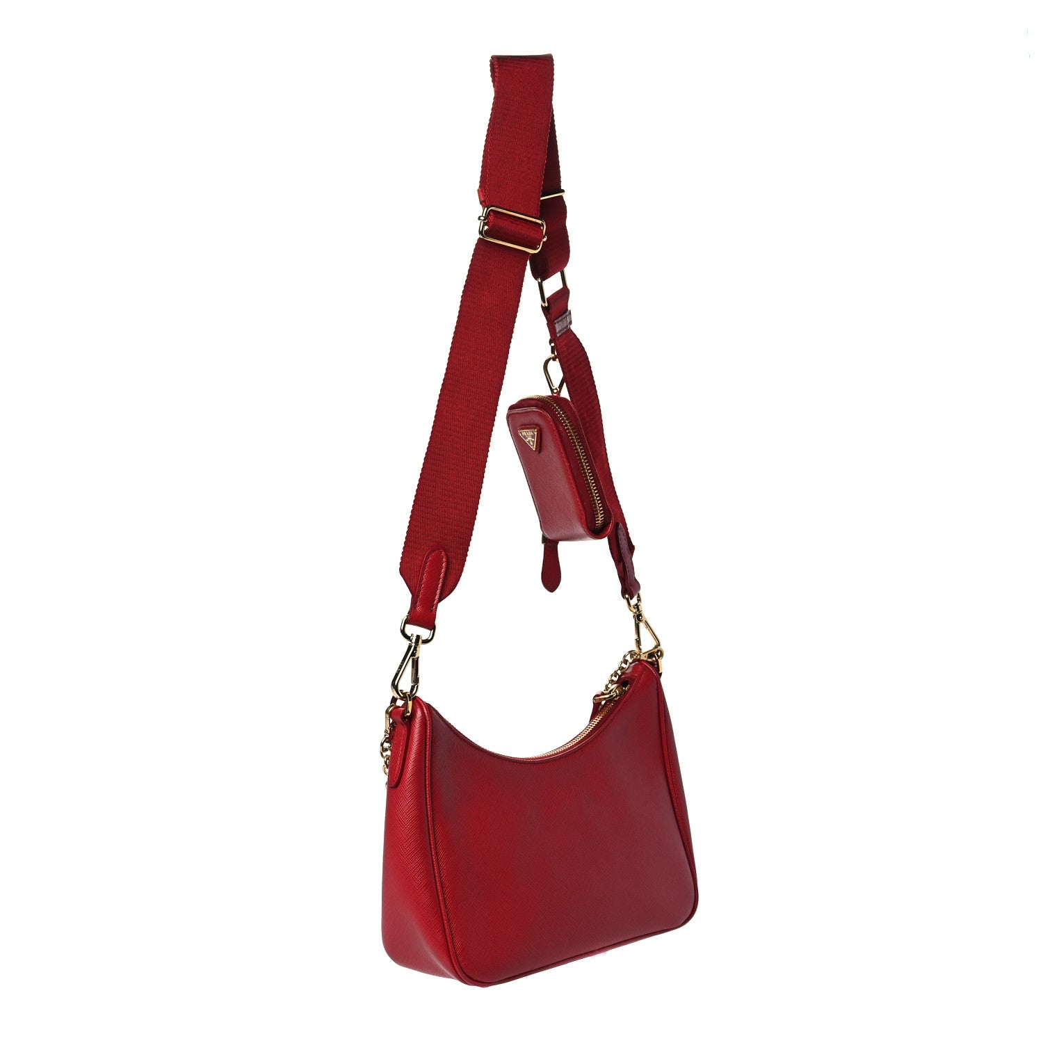 Prada Saffiano Lux Re-Edition 2005 Shoulder Bag Fuoco 3 of 9