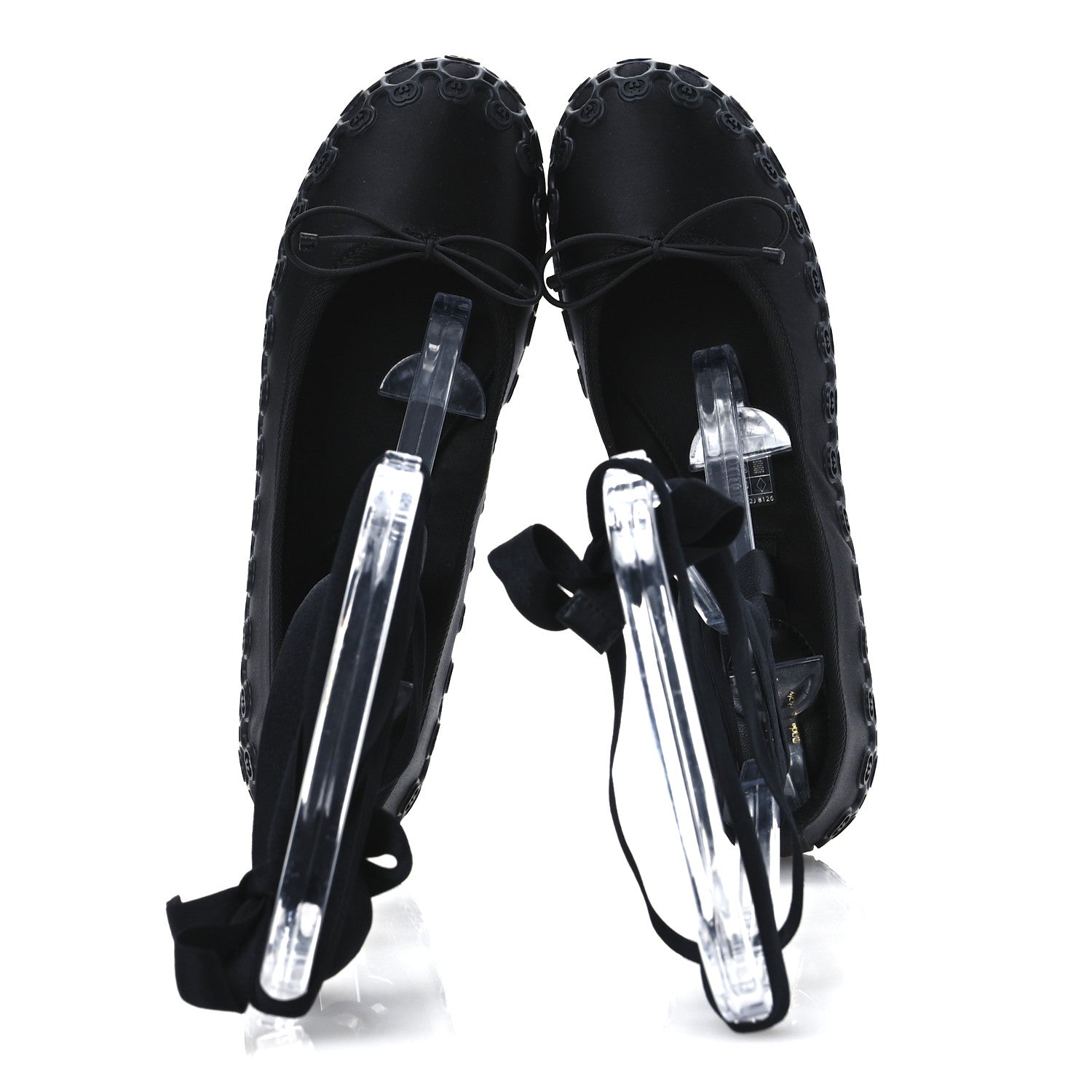 Gucci Rubber Satin Ballerina Flats 40 Black 2 of 11