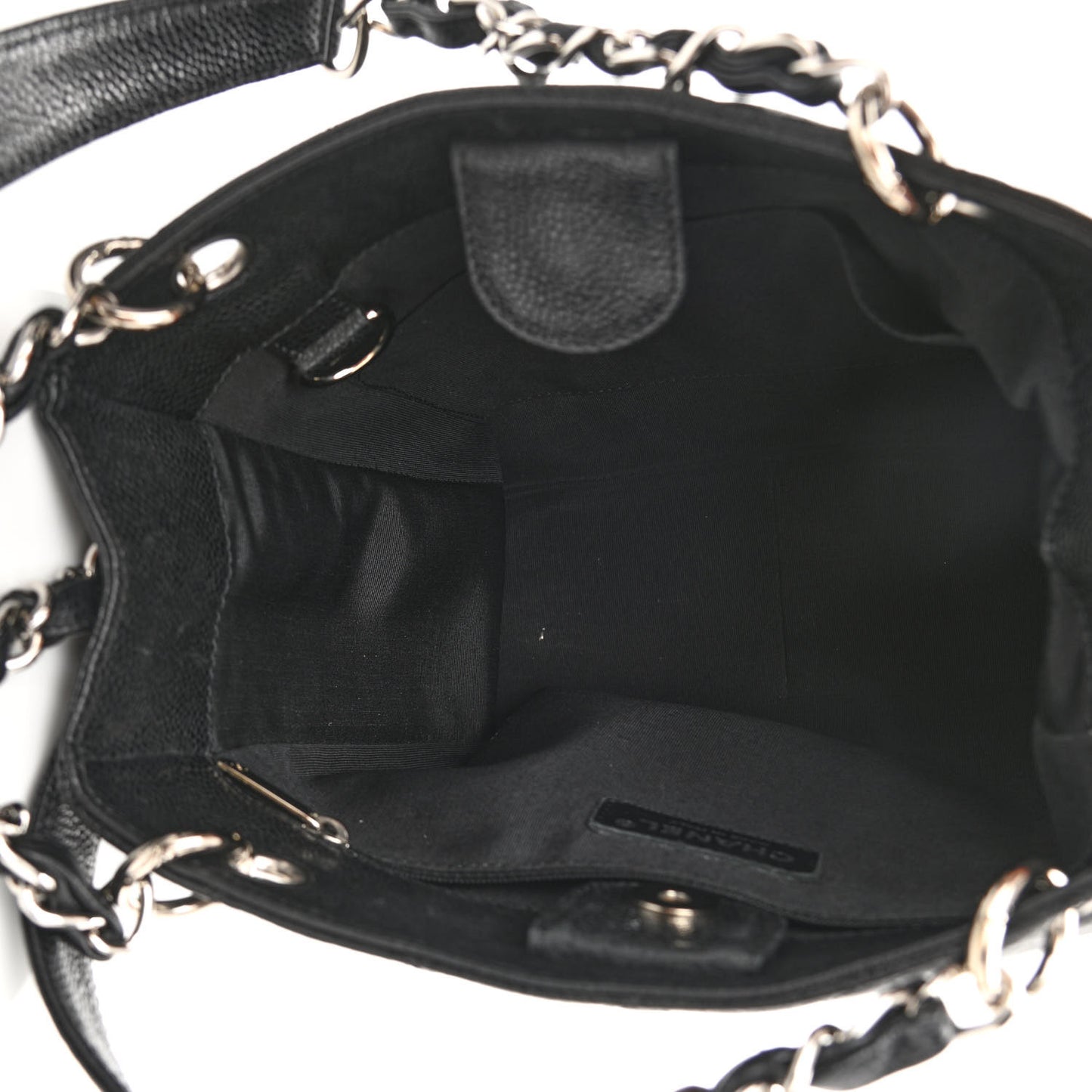 Caviar Quilted Petit Shopping Tote PST Black