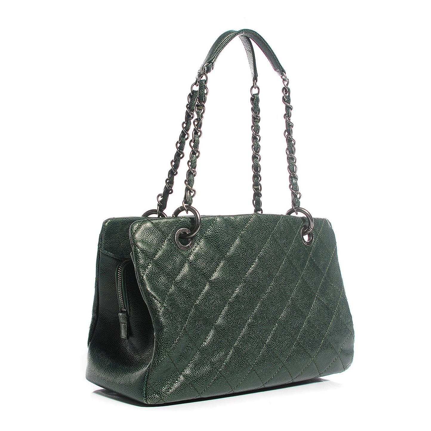 Caviar Chic Shopping Tote Dark Green