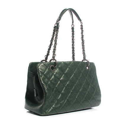 Chanel Caviar Chic Shopping Tote Dark Green 3 of 7
