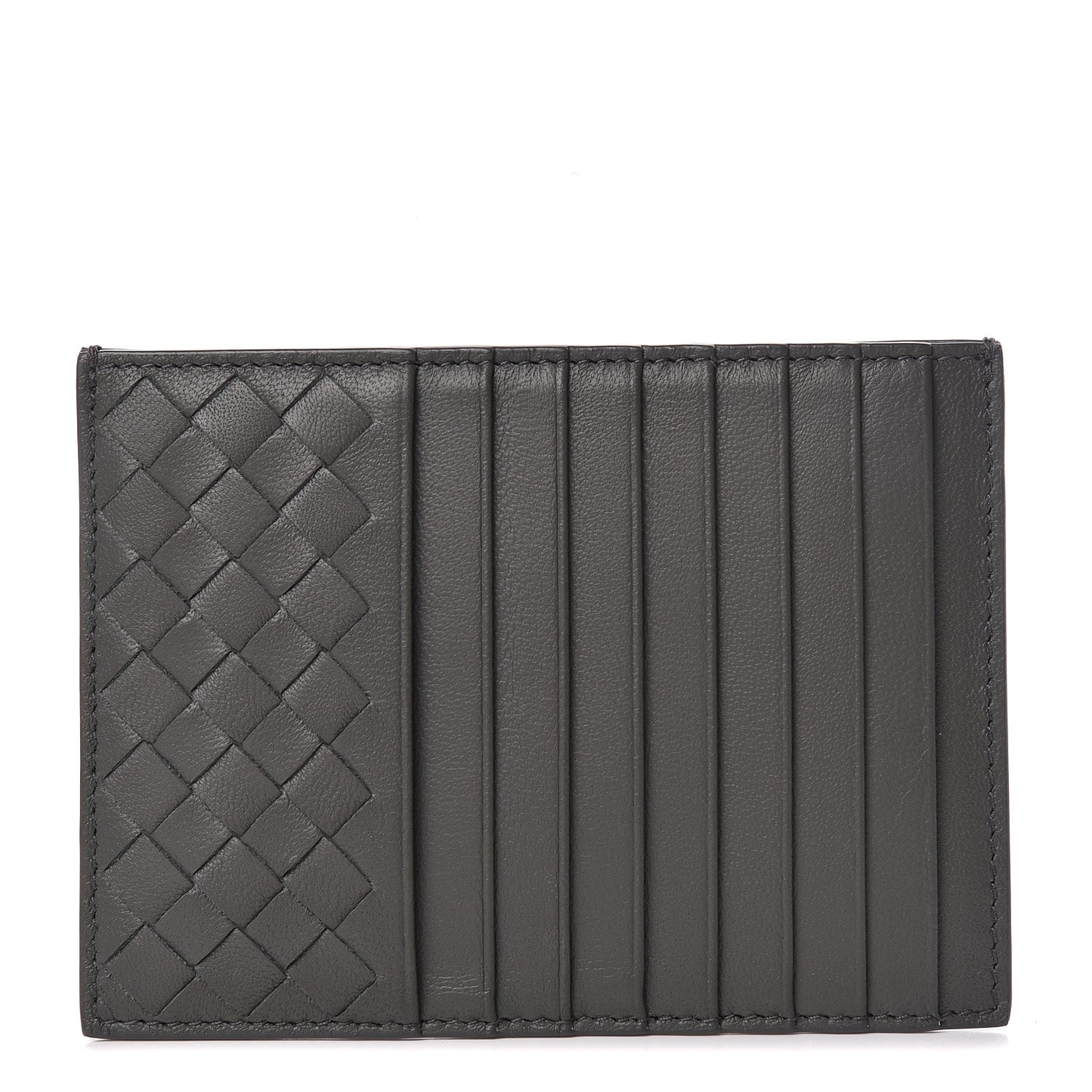 Nappa Intrecciato Card Case Light Graphite
