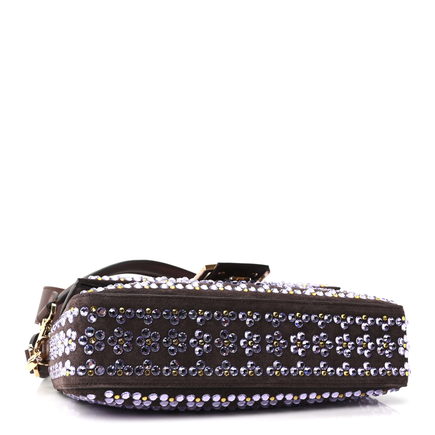 Suede Blooming Crystal Floral Baguette Mogano Anemone