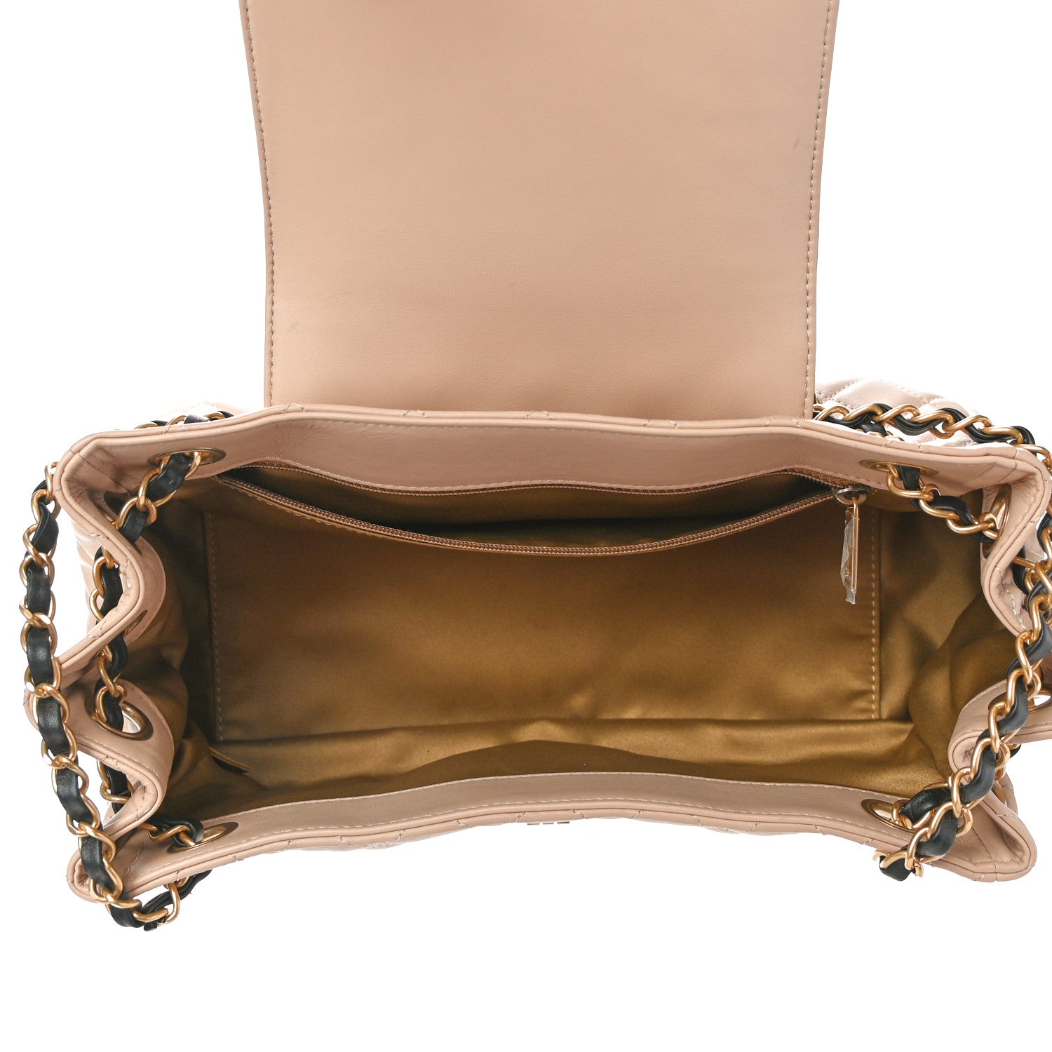 Chanel Lambskin Quilted East West Accordion Flap Beige 3 of 11