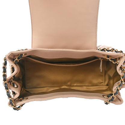 Chanel Lambskin Quilted East West Accordion Flap Beige 3 of 11
