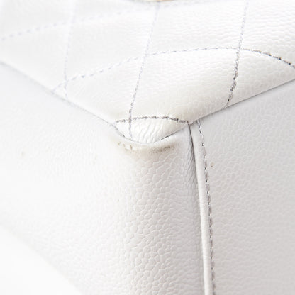 Chanel Caviar Quilted Petit Shopping Tote PST White 13 of 14