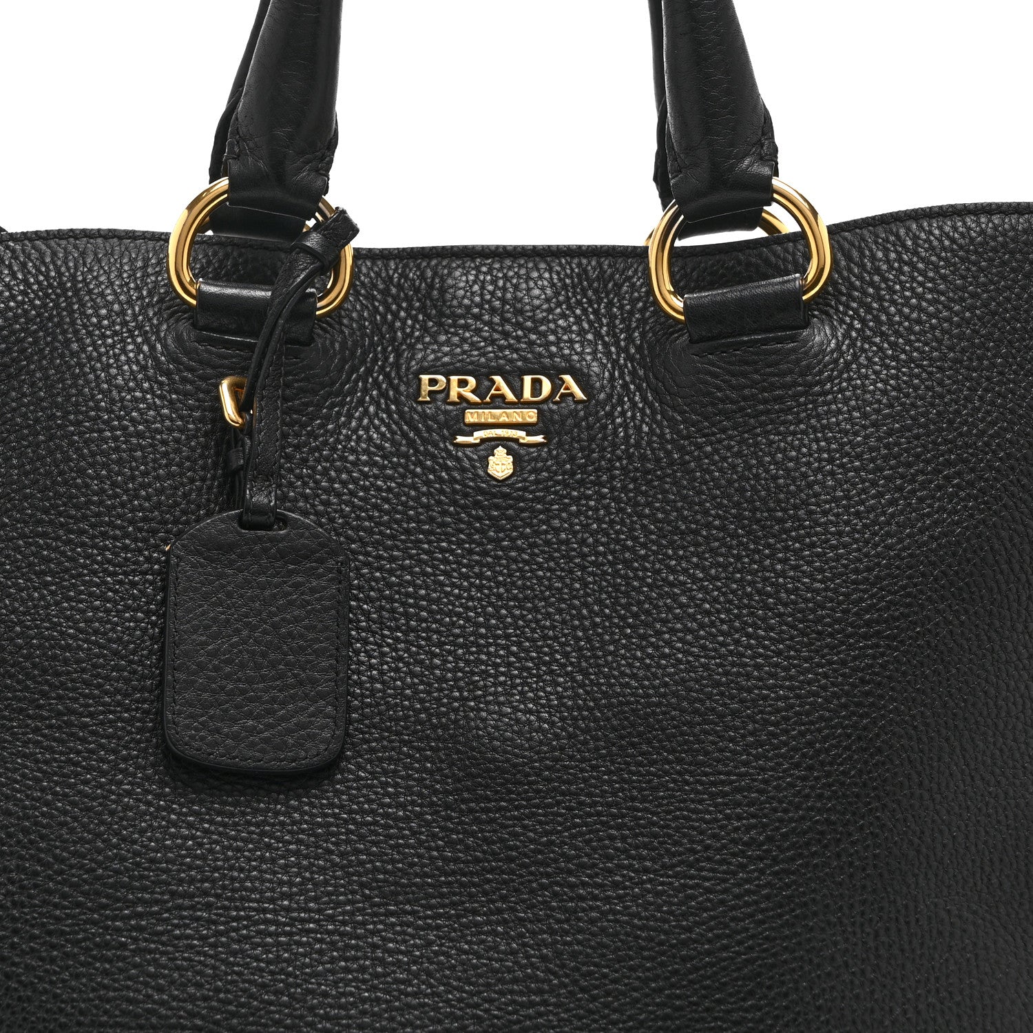 Prada Vitello Daino Tote Black 8 of 10