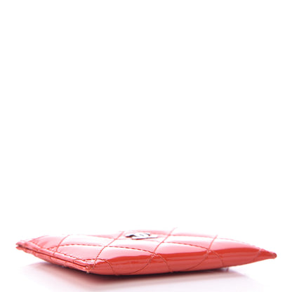 Chanel Patent Quilted Card Holder Red 4 of 9
