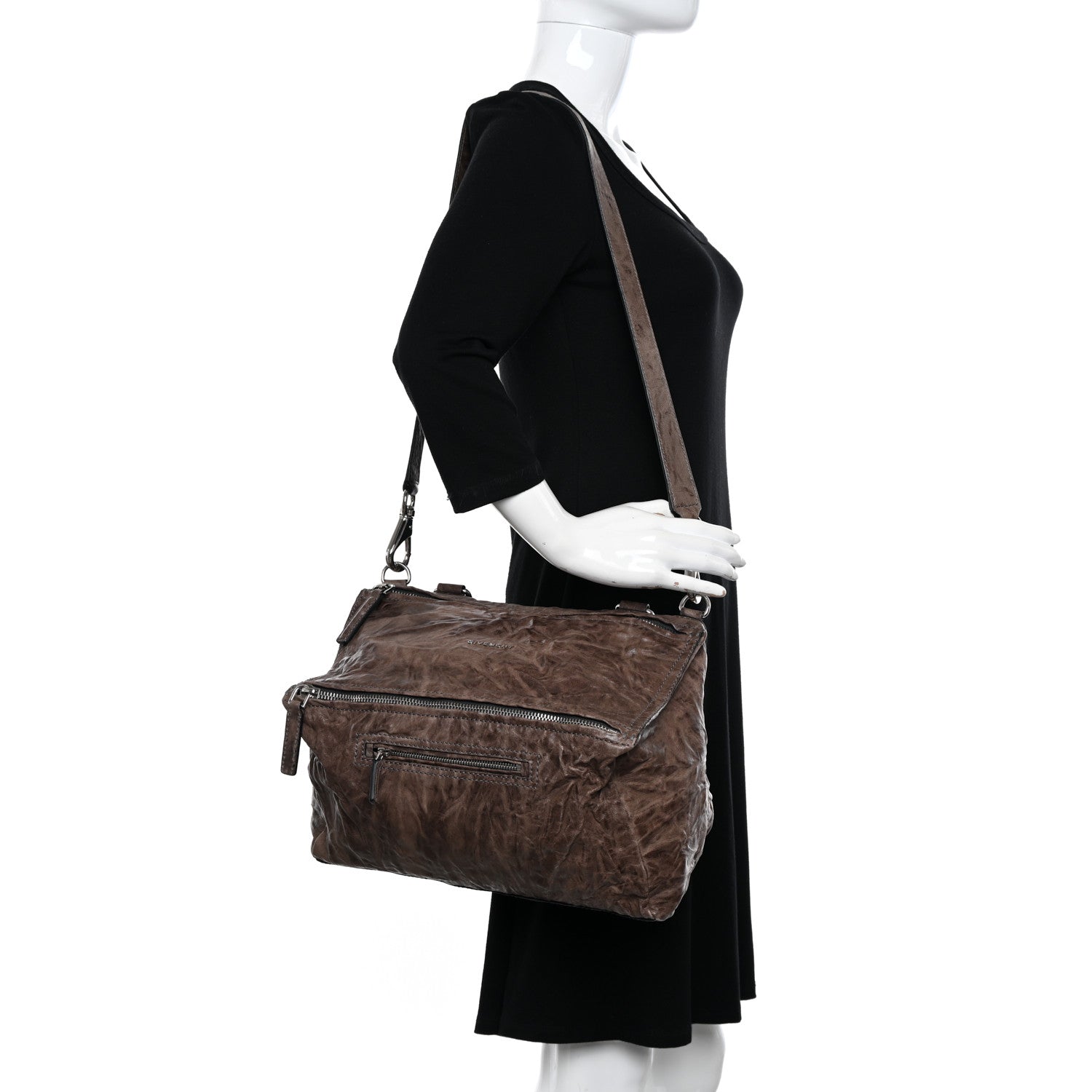 Givenchy Tumbled Sheepskin Medium Pandora Charcoal 2 of 12