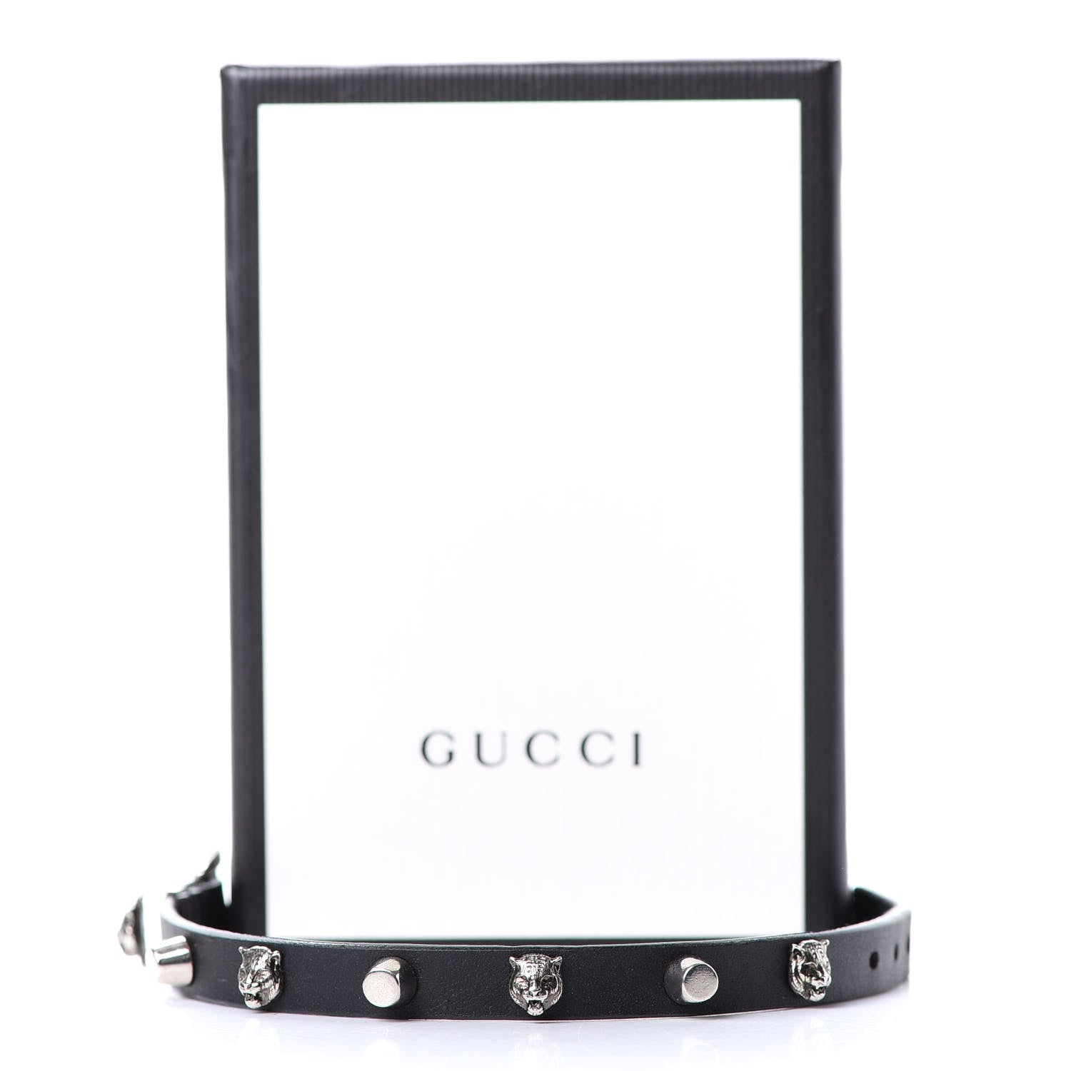 Gucci Calfskin Feline Heads Bracelet Black 5 of 5
