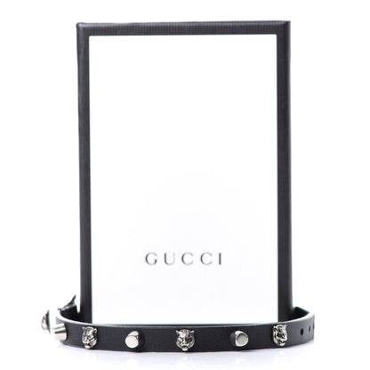 Gucci Calfskin Feline Heads Bracelet Black 5 of 5
